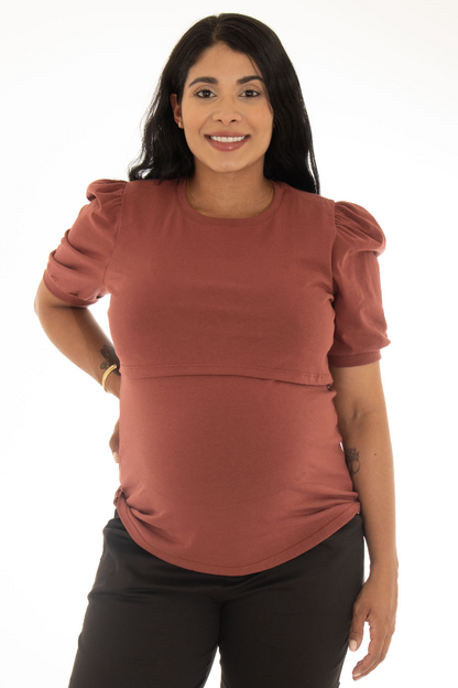 Puff Sleeves Maternity & nursing Top