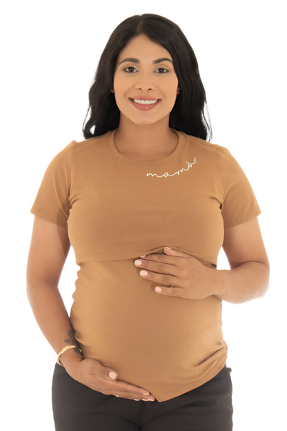 Mamá Maternity & Nursing Top - Ocher